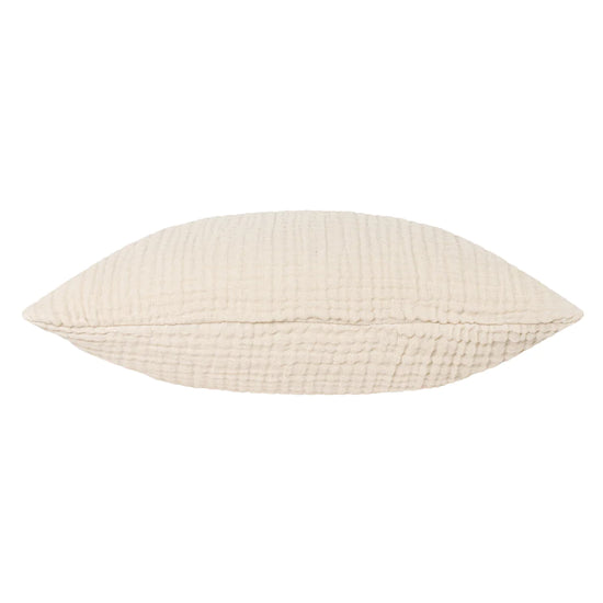 Muslin Crinkle Cotton Scatter Cushion Cover 45 x 45cm - Cream 02