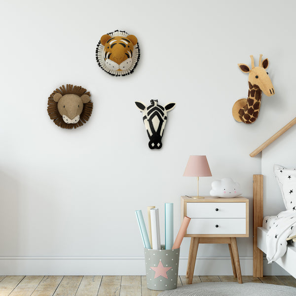 Mini Giraffe Head Wall Mount Fabric Close-up Image
