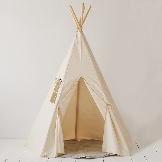 Children's Cream Indoor Teepee Tent 05