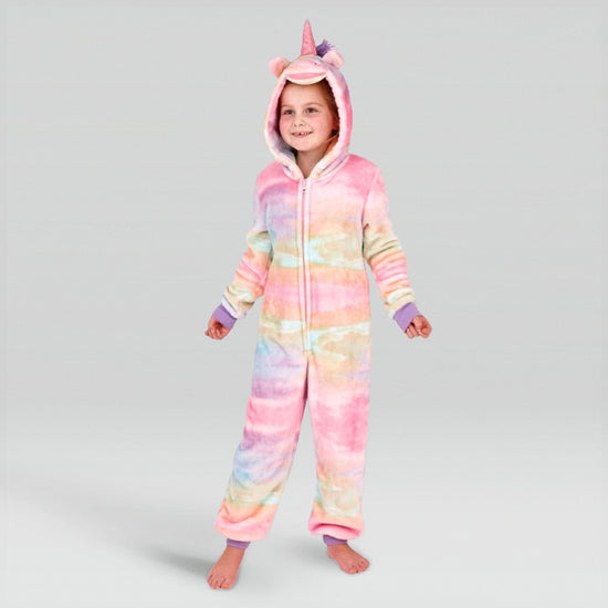 Children's Rainbow Unicorn Fleece Onesie 02