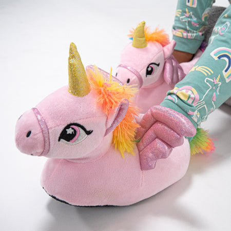 Pink unicorn slippers on sale