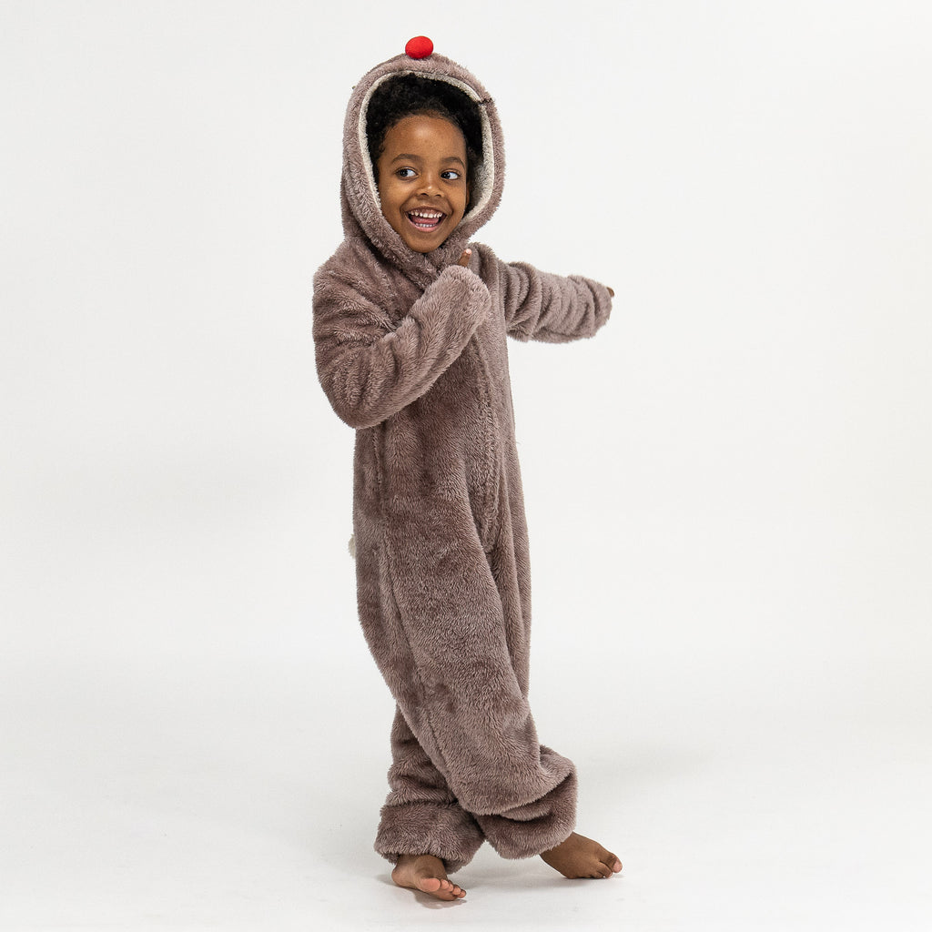 Children's Reindeer Fleece Onesie 03