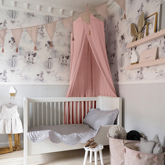 Kids Pink Bed Canopy Round Dome Net for Childrens Bedroom Baby Nusery Room Big Bertha Original UK