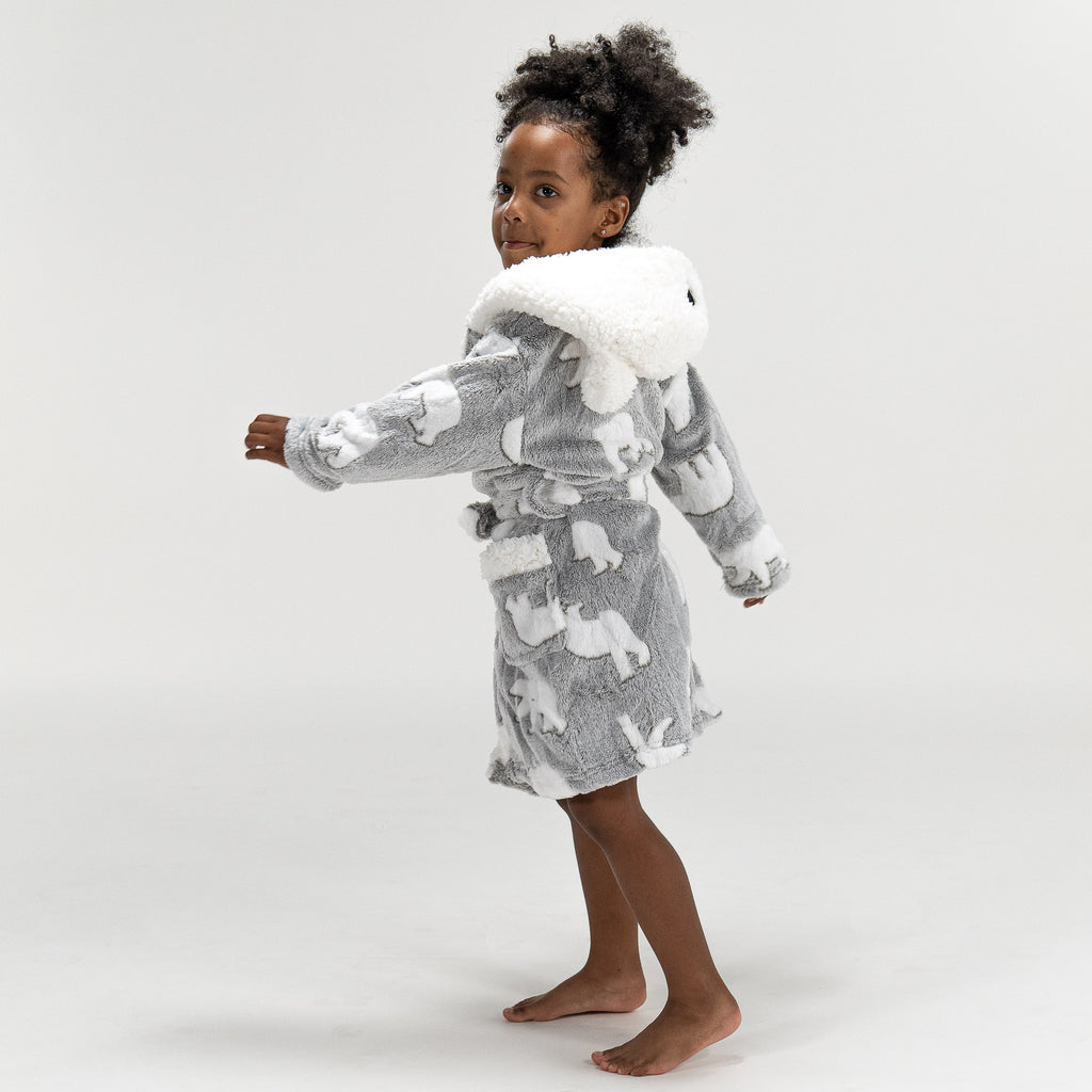 Children's Polar Bear Printed Fleece Robe 03