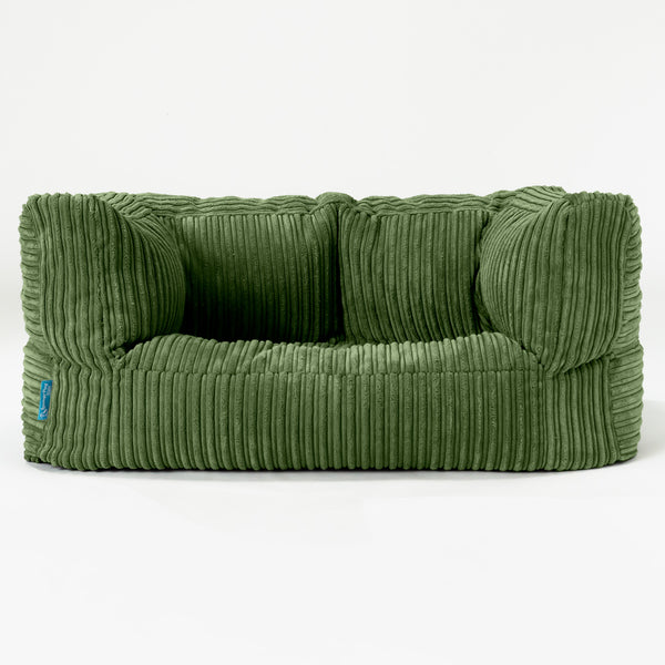 Albert Kids Sofa Bean Bag - Cord Forest Green 01