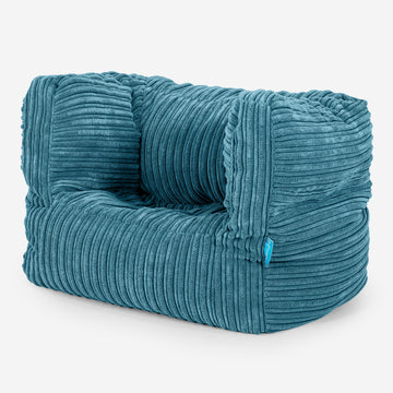 Albert Children's Bean Bag Armchair for Toddlers 1-3 yr - Cord Aegean Blue 02