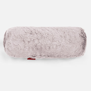 Bolster Scatter Cushion 20 x 55cm - Faux Rabbit Fur Dusty Pink 02
