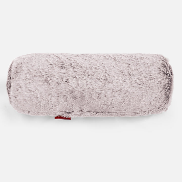 Lounge Pug Bolster Cushion 20 X 55cm Fluffy Faux Fur Rabbit Dusty Pink Cylinder Roll Decorative Pillow Sofa Cushions Big Bertha Original UK
