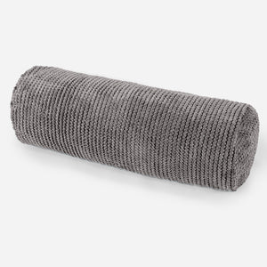 Bolster Scatter Cushion Cover 20 x 55cm - Pom Pom Charcoal Grey