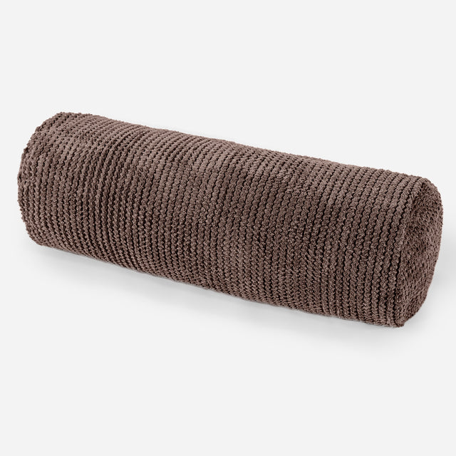 Bolster Scatter Cushion 20 x 55cm - Pom Pom Chocolate Brown 01
