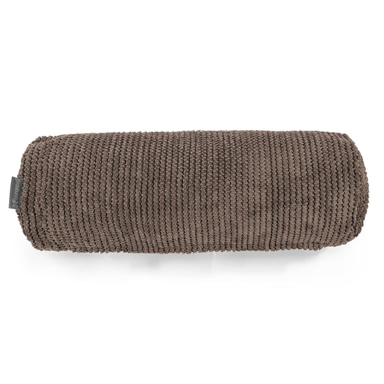 Bolster Scatter Cushion 20 x 55cm - Pom Pom Chocolate Brown 02