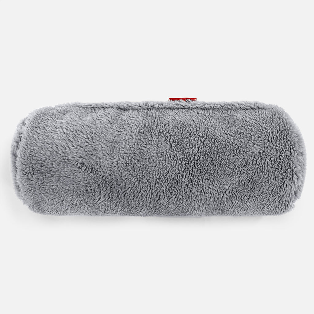Bolster Scatter Cushion 20 x 55cm - Teddy Faux Fur Dark Grey 02