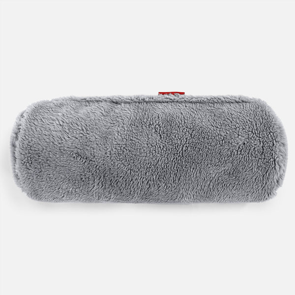 Bolster Scatter Cushion 20 x 55cm - Teddy Faux Fur Dark Grey 01
