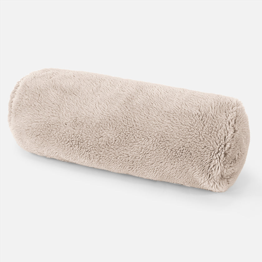 Lounge Pug Bolster Cushion 20 X 55cm Teddy Faux Fur Mink Cylinder Roll