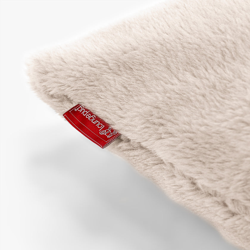 Lounge Pug Bolster Cushion 20 X 55cm Teddy Faux Fur Mink Cylinder Roll