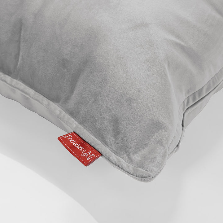 Bolster Throw Pillow Cover 20 x 55cm - Velvet Silver 03