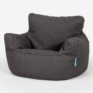Kids Armchair Bean Bag for Toddlers 1-3 yr - Boucle Graphite Grey 01