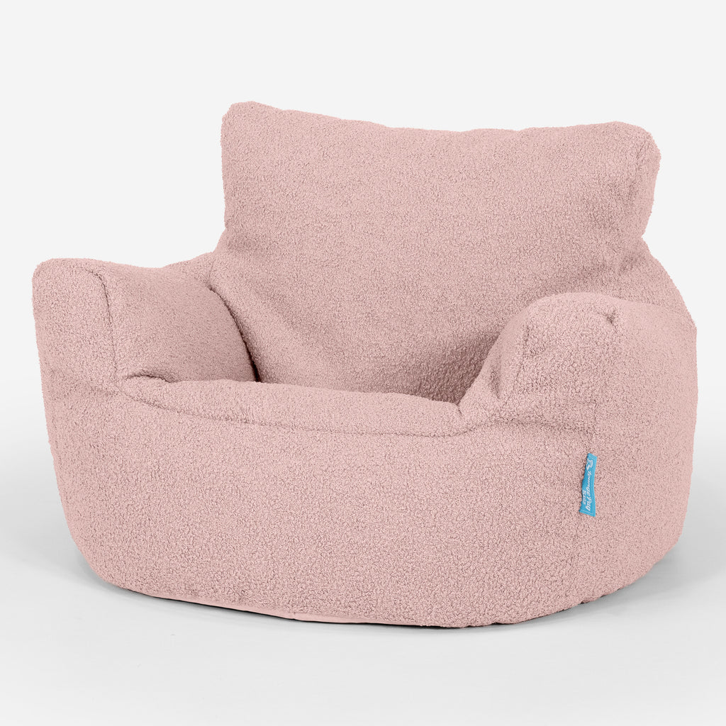 Kids Armchair Bean Bag for Toddlers 1-3 yr - Boucle Pink 01