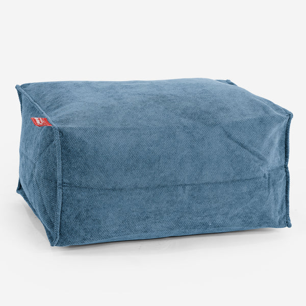 Small Footstool - Flock Aegean Blue 01