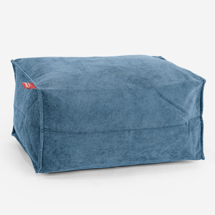 Small Footstool - Flock Aegean Blue 01