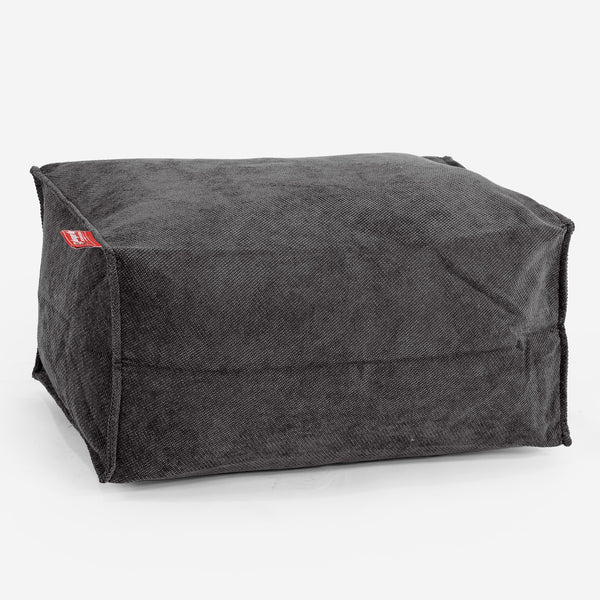 Small Footstool - Flock Graphite Grey 01