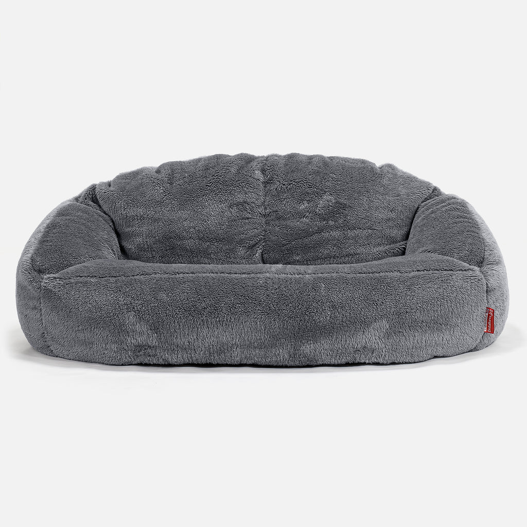 Bubble Sofa Bean Bag - Teddy Faux Fur Dark Grey 01