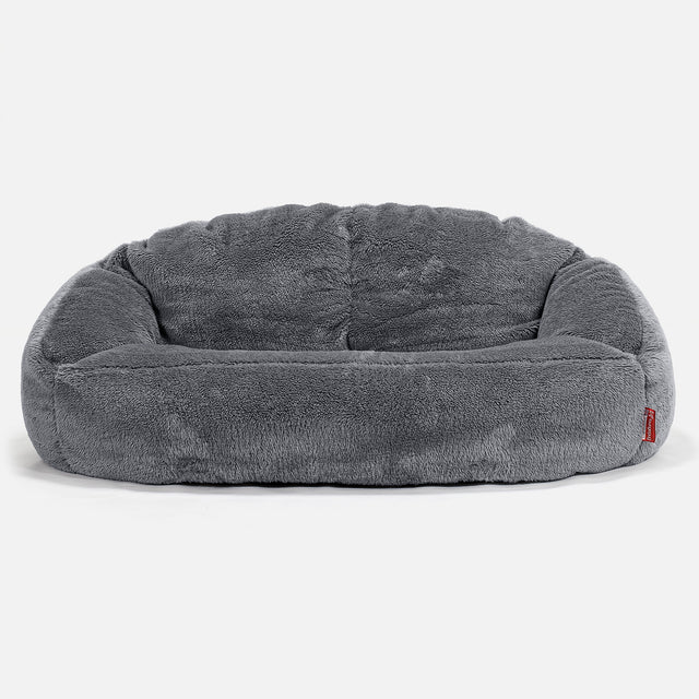 Bubble Sofa Bean Bag - Teddy Faux Fur Dark Grey 01