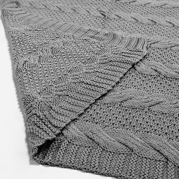 Throw / Blanket - 100% Cotton Cable Grey 02