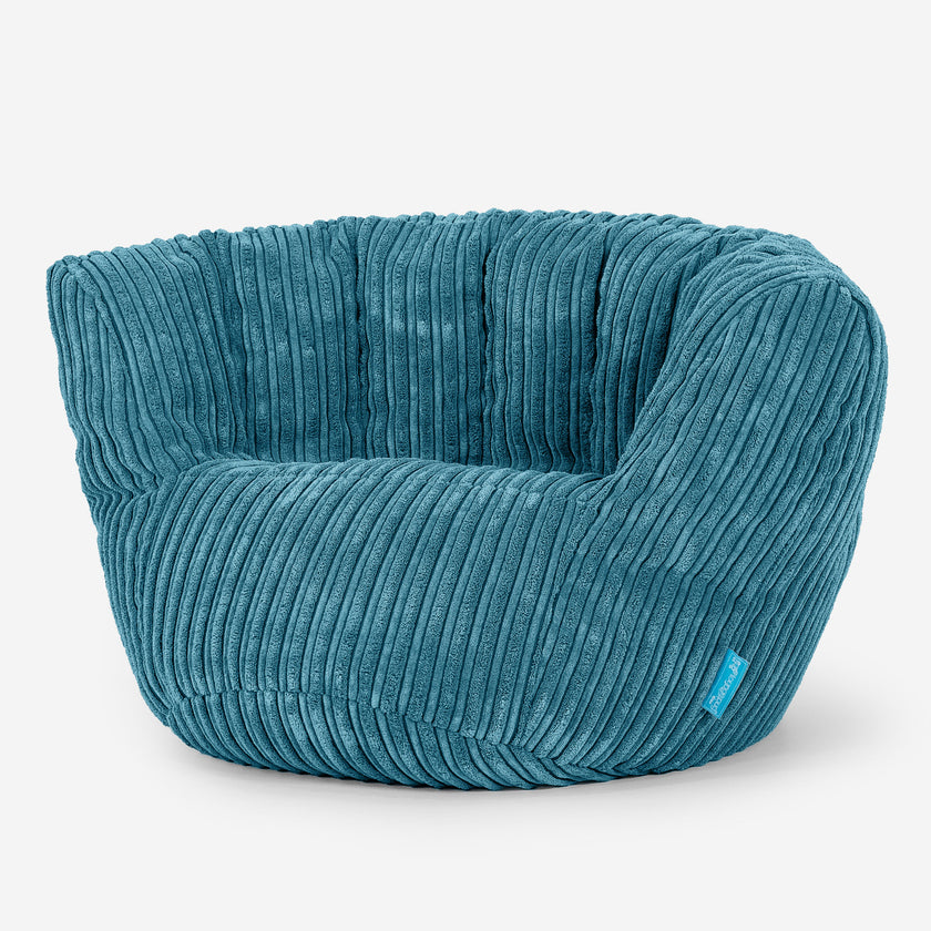 Lounge Pug Charles Vintish Children's Bean Bag Chair Cord Aegean Blue