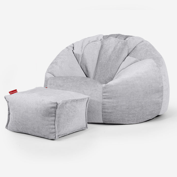 Classic Bean Bag Chair - Chenille Grey 02