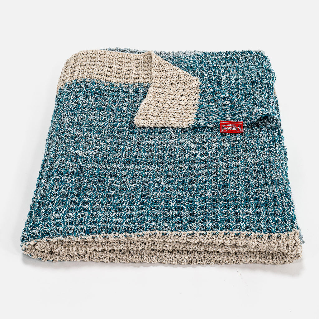Throw / Blanket - 100% Cotton Chester Blue 01