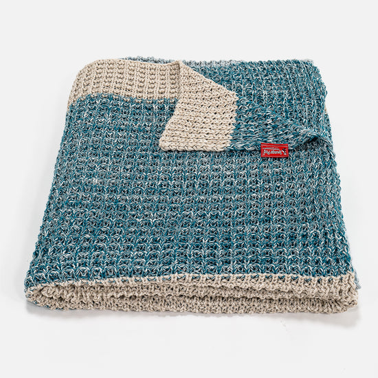 Throw / Blanket - 100% Cotton Chester Blue 01