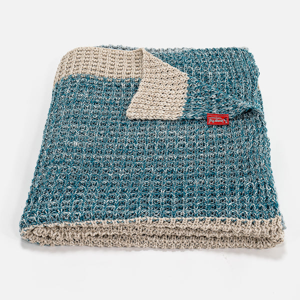 Throw / Blanket - 100% Cotton Chester Blue 01