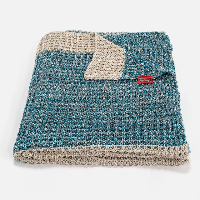 Throw / Blanket - 100% Cotton Chester Blue 01