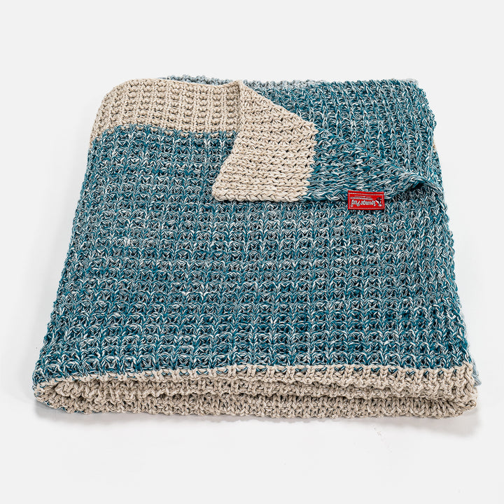 Throw / Blanket - 100% Cotton Chester Blue 01