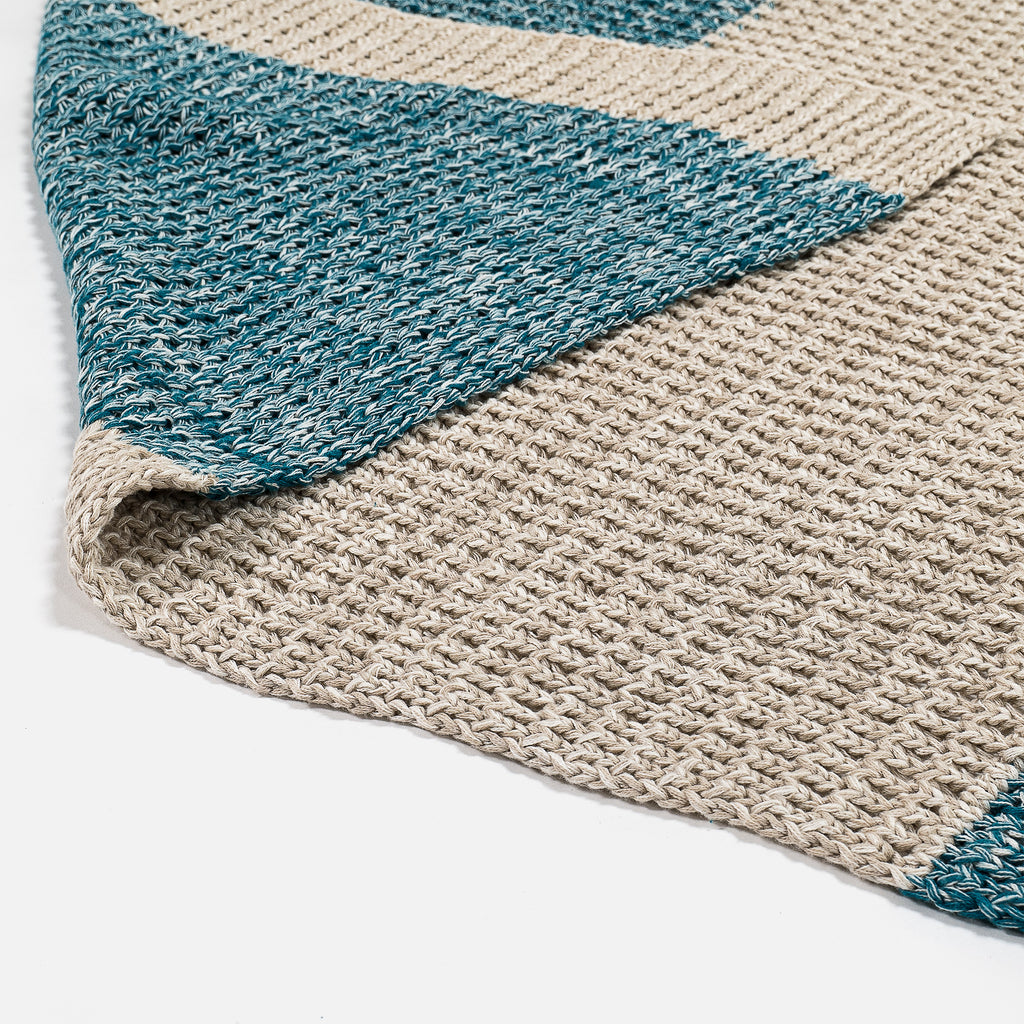 Throw / Blanket - 100% Cotton Chester Blue 02