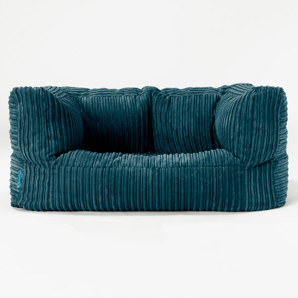 Albert Kids Sofa Bean Bag - Cord Teal Blue 01