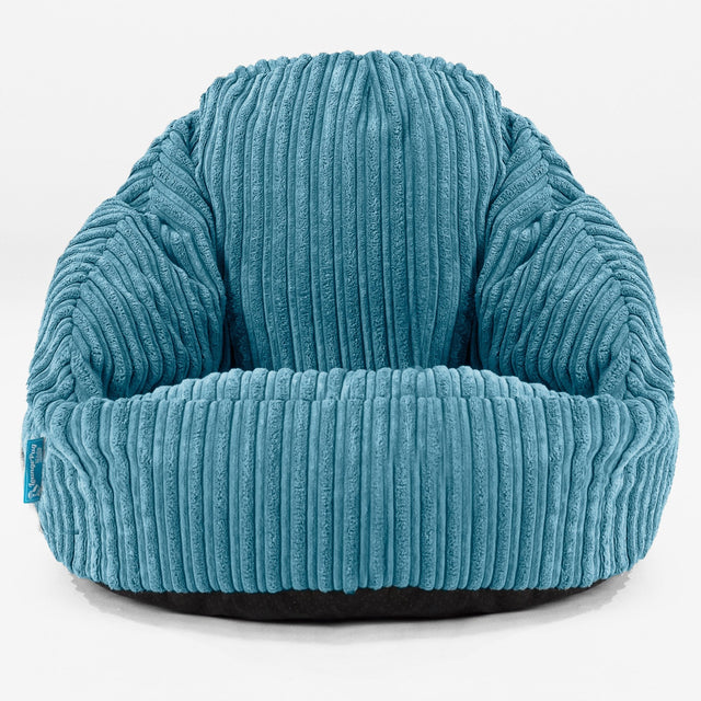 Children's Bubble Bean Bag - Cord Aegean Blue 01