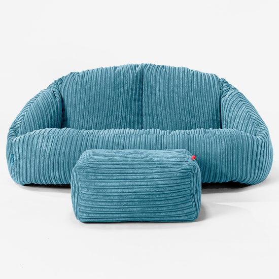 Bubble Kids Sofa Bean Bag - Cord Aegean Blue 02