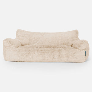 Josephine Children's Sofa Bean Bag 1-5 yr - Fluffy Faux Fur Rabbit White