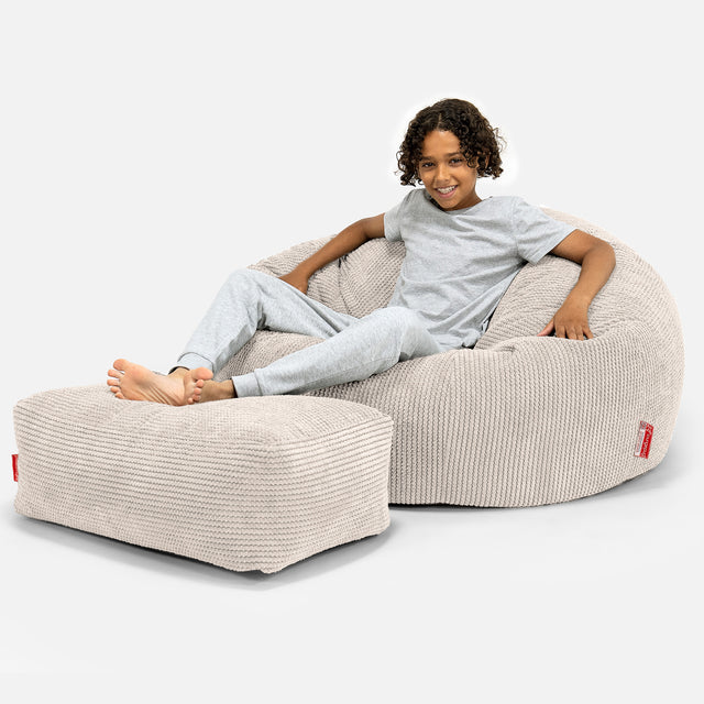 Children's Bean Bag Sofa 6-14 yr - Pom Pom Ivory 01