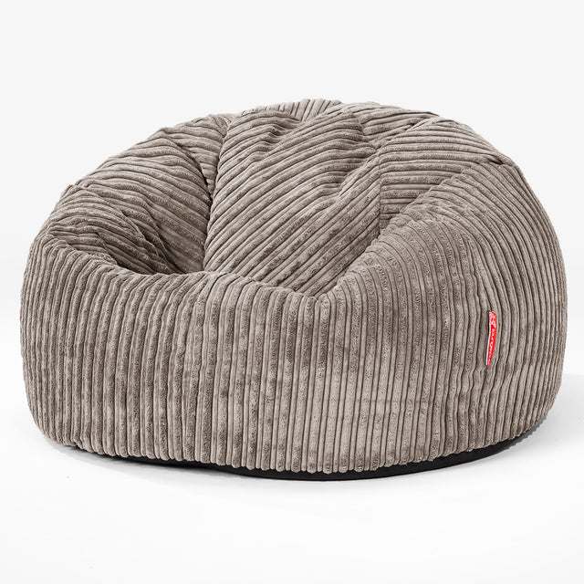 CloudSac Kids' Memory Foam Giant Children's Bean Bag 2-12 yr - Cord Dovetail Grey 01