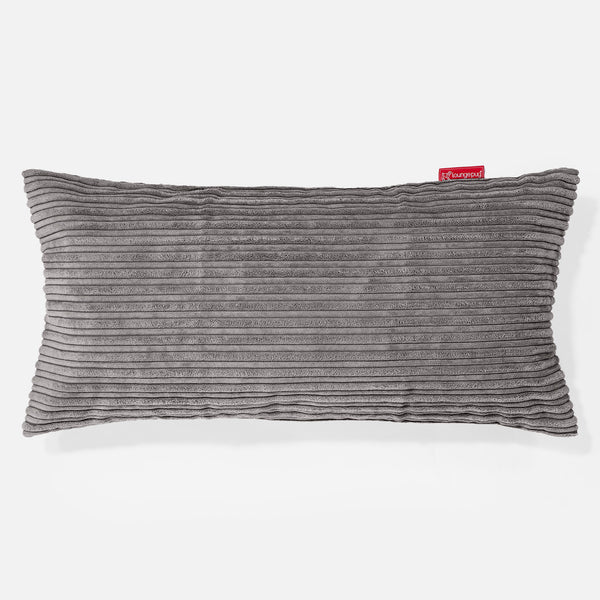 XL Rectangular Support Cushion Cover 40 x 80cm - Cord Graphite Grey 01