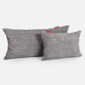 XL Rectangular Support Cushion Cover 40 x 80cm - Cord Graphite Grey 03