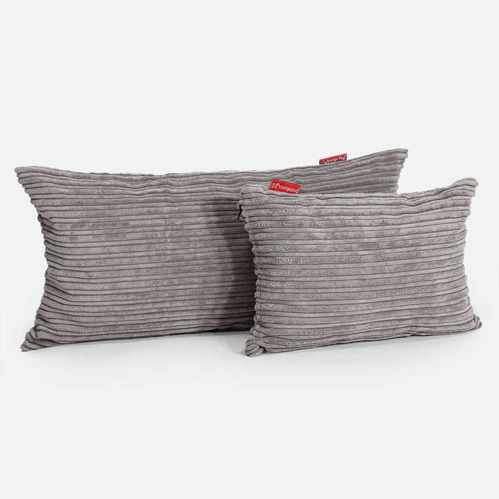 Lounge Pug Giant Support Pillow 40 X 70 cm Cord Graphite Grey Big Bertha Original UK