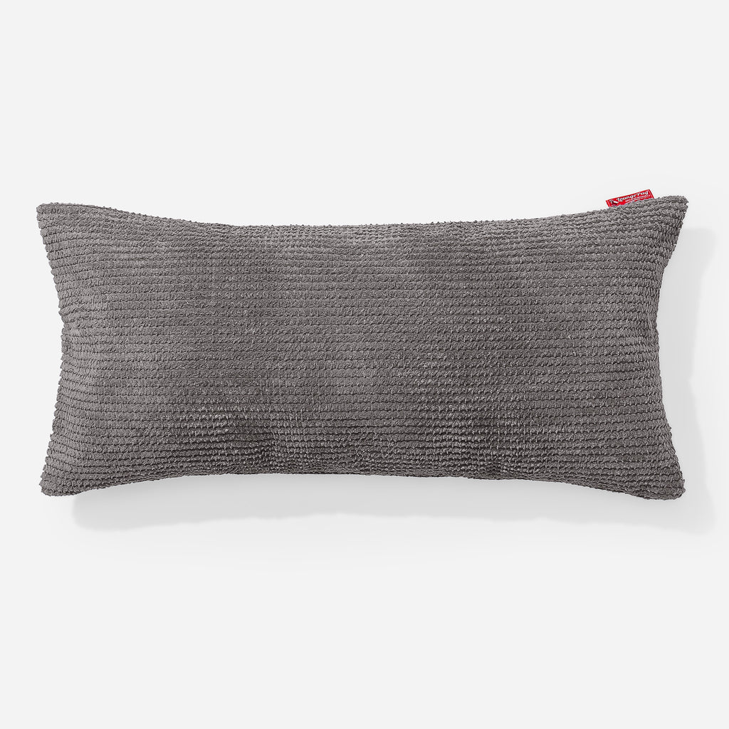 XL Rectangular Support Cushion with Memory Foam Inner 40 x 80cm - Pom Pom Charcoal Grey 01
