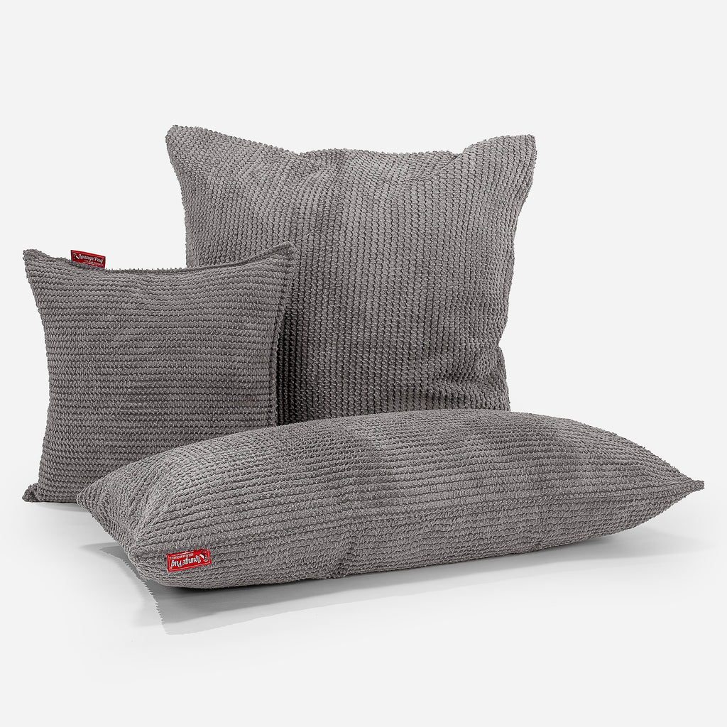 XL Rectangular Support Cushion 40 x 80cm - Pom Pom Charcoal Grey 03