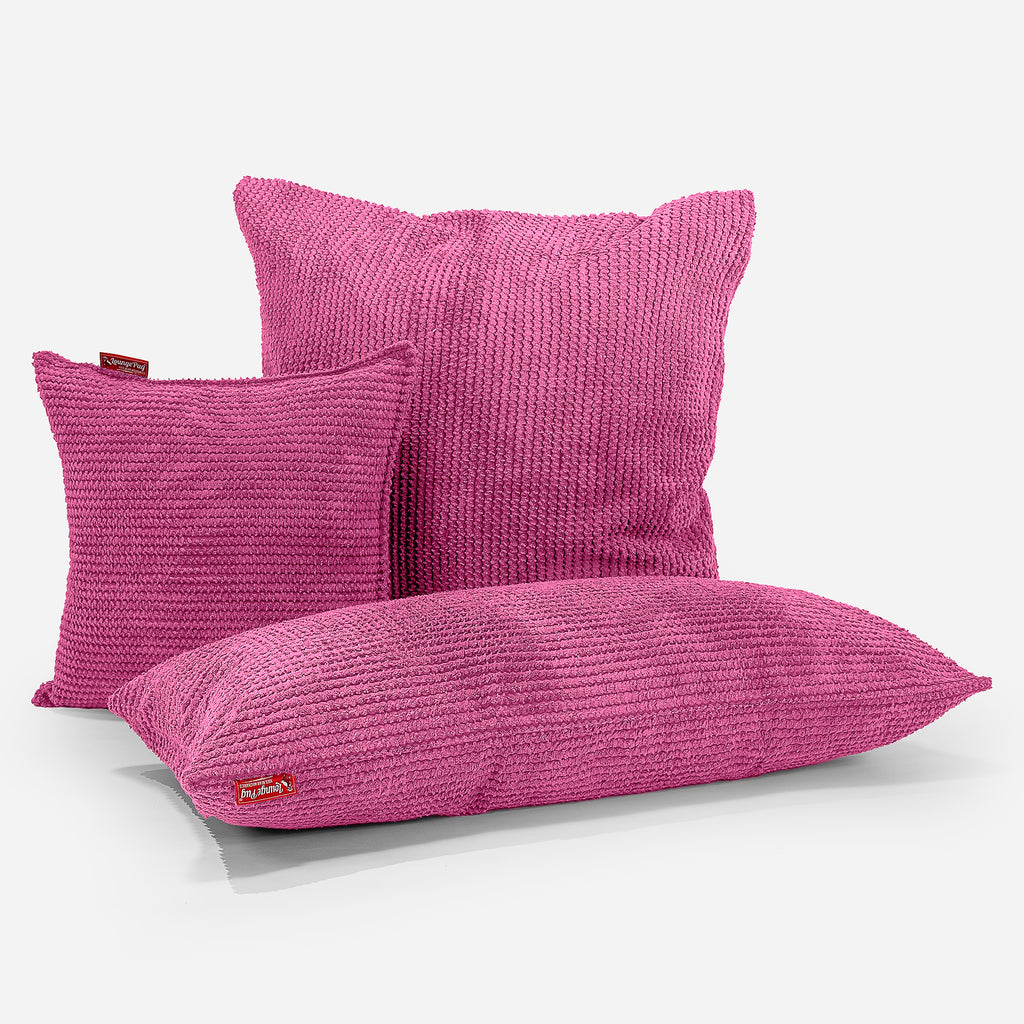 XL Rectangular Support Cushion with Memory Foam Inner 40 x 80cm - Pom Pom Pink 03