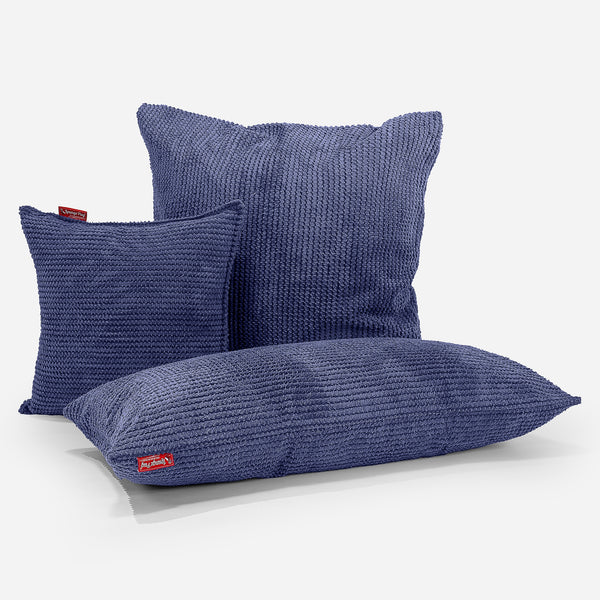 XL Rectangular Support Cushion Cover 40 x 70cm - Pom Pom Purple Fabric Close-up Image