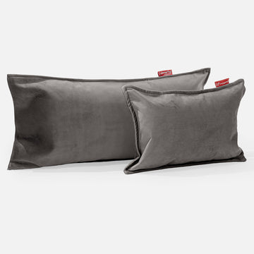 XL Rectangular Support Cushion Cover 40 x 80cm - Velvet Graphite Grey 03